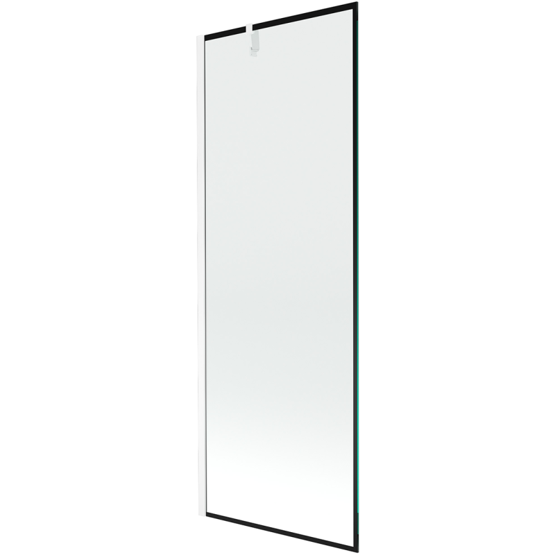 Mexen Next Badewannenabtrennung 1-flügelig 70 x 150 cm, schwarzer Rahmen, weiß - 895-070-000-00-70-20