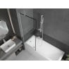 Paroi de baignoire Mexen Next 1-volet 70 x 150 cm, cadre noir, blanc - 895-070-000-00-70-20