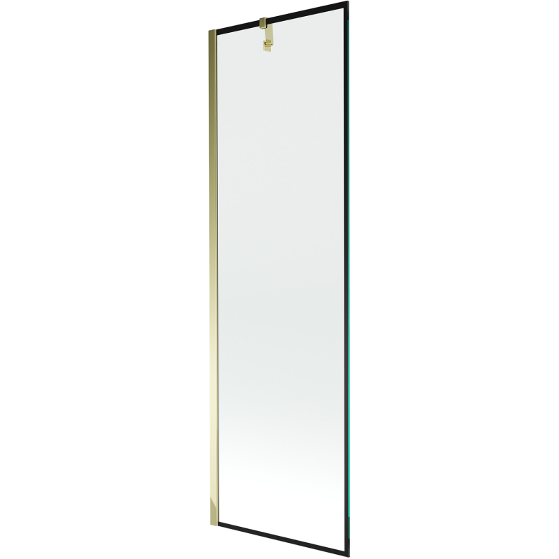 Mexen Next resguardo de chuveiro 1-folha 60 x 150 cm, moldura preta, dourado - 895-060-000-00-70-50