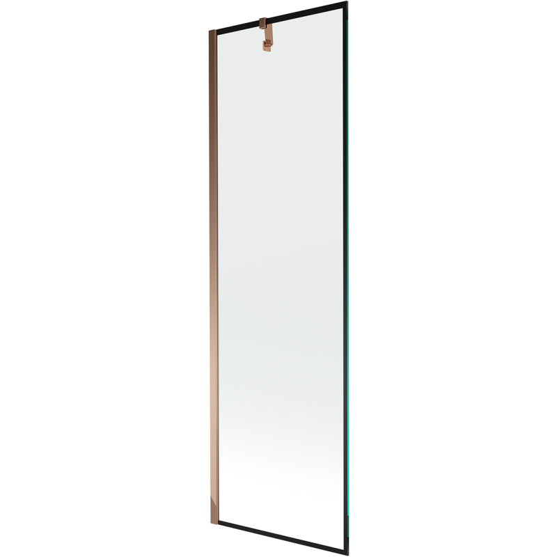 Mexen Next Enkelvikig duschvägg 60 x 150 cm, svart ram, roséguld - 895-060-000-00-70-60