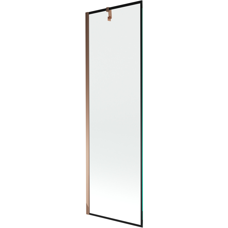 Mexen Next vannas ekrāns ar vienu paneli 60 x 150 cm, melns rāmis, rožainais zelts - 895-060-000-00-70-60