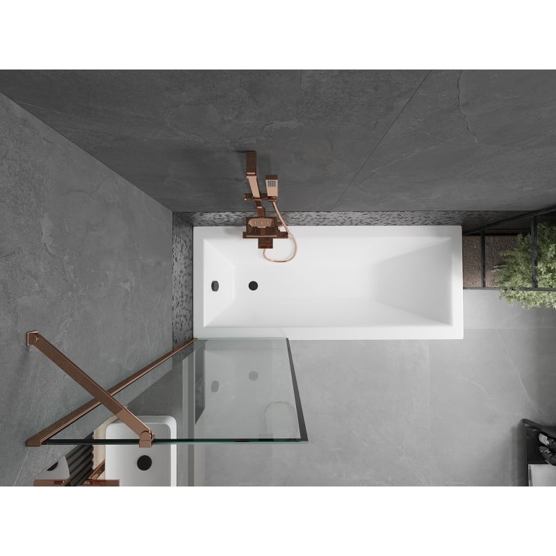 Mexen Next vannitoavahesein 1-osaline 60 x 150 cm, must raam, roosa kuld - 895-060-000-00-70-60