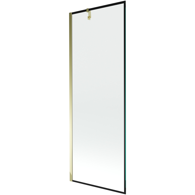 Mexen Next Badewannenabtrennung 1-flügelig 70 x 150 cm, schwarzer Rahmen, gold - 895-070-000-00-70-50