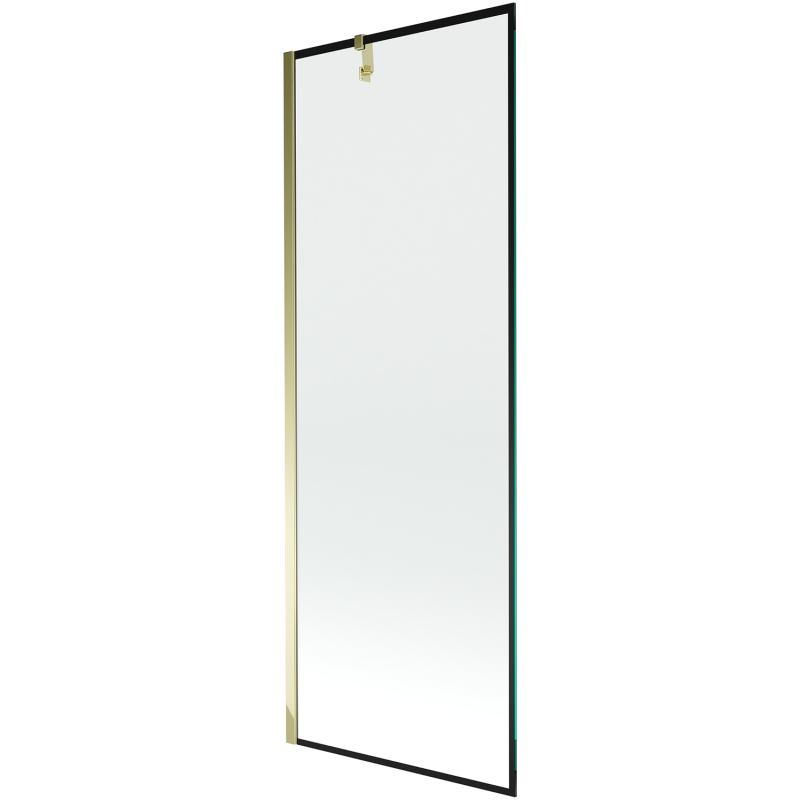 Mexen Next badscherm 1-deurs 70 x 150 cm, zwart frame, goud - 895-070-000-00-70-50