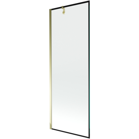 Mexen Next Badewannenabtrennung 1-flügelig 70 x 150 cm, schwarzer Rahmen, gold - 895-070-000-00-70-50