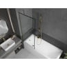 Mexen Next Badewannenabtrennung 1-flügelig 70 x 150 cm, schwarzer Rahmen, gold - 895-070-000-00-70-50