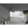 Mexen Next Badewannenabtrennung 1-flügelig 70 x 150 cm, schwarzer Rahmen, gold - 895-070-000-00-70-50