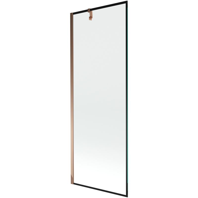 Mexen Next badwand paraván 1-vleugel 70 x 150 cm, zwart frame, roze goud - 895-070-000-00-70-60