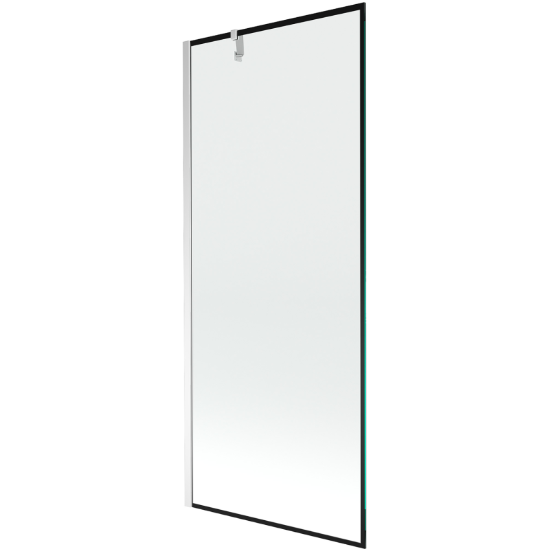 Mexen Next Badewannenwand 1-flügelig 80 x 150 cm, schwarzer Rahmen, Chrom - 895-080-000-00-70-01