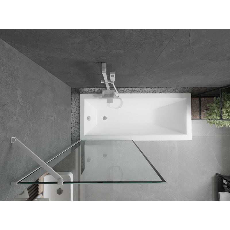 Mexen Next paratia da doccia 1 anta 80 x 150 cm, cornice nera, bianca - 895-080-000-00-70-20