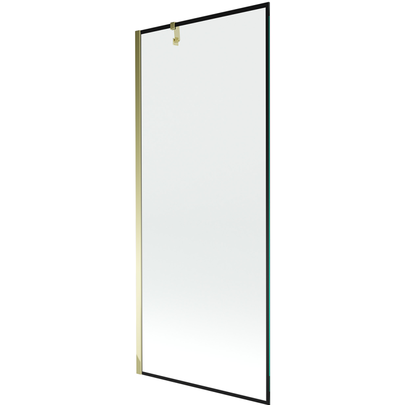 Mexen Next Badewannen-Faltwand 1-flügelig 80 x 150 cm, schwarzer Rahmen, golden - 895-080-000-00-70-50