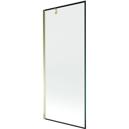 Mexen Next Badewannen-Faltwand 1-flügelig 80 x 150 cm, schwarzer Rahmen, golden - 895-080-000-00-70-50