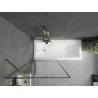 Pare-douche de baignoire 1-volet Mexen Next 80 x 150 cm, cadre noir, doré - 895-080-000-00-70-50