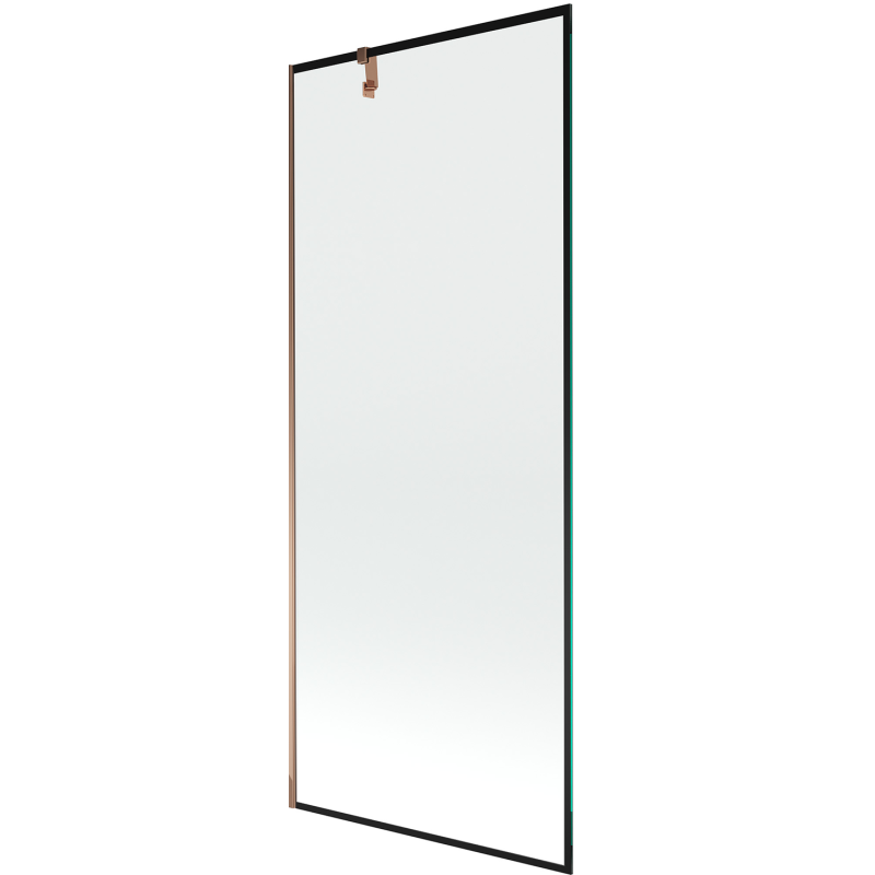 Mexen Next 1-delige douchewand 80 x 150 cm, zwart frame, roze goud - 895-080-000-00-70-60