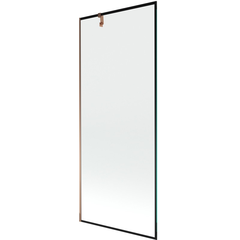 Mexen Next jednokrilni tuš paravan 80 x 150 cm, crni okvir, ružičasto zlato - 895-080-000-00-70-60