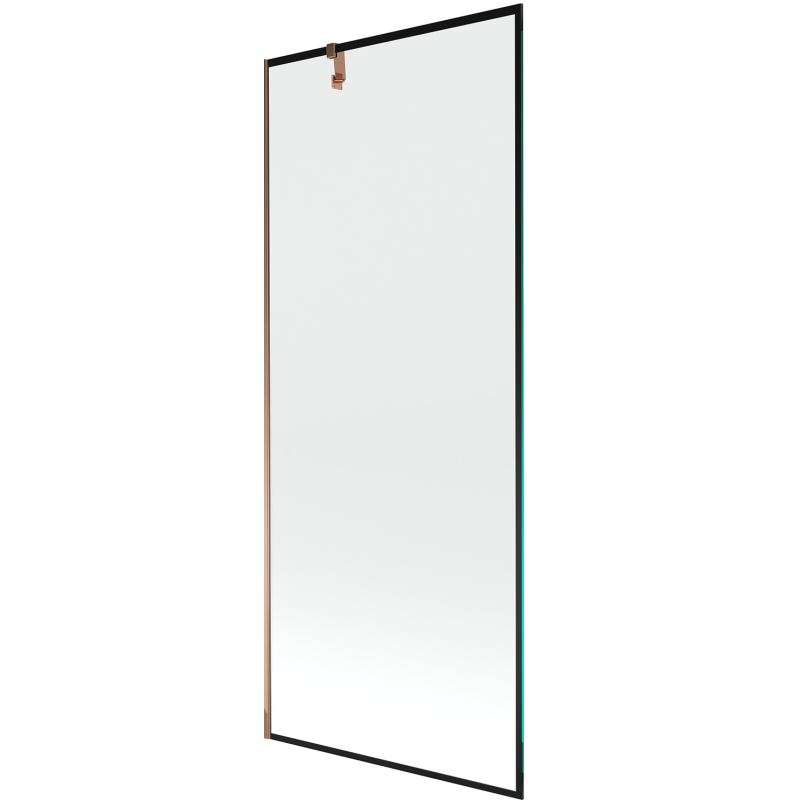 Mexen Next yksisiipinen suihkuseinä 80 x 150 cm, musta kehys, ruusukulta - 895-080-000-00-70-60