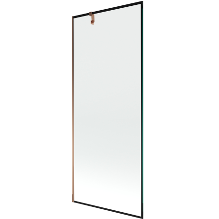 Mexen Next 1-delige douchewand 80 x 150 cm, zwart frame, roze goud - 895-080-000-00-70-60