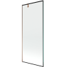 Mexen Next paroi de baignoire 1 volet 80 x 150 cm, cadre noir, or rose - 895-080-000-00-70-60