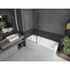Mexen Next paroi de baignoire 1 volet 80 x 150 cm, cadre noir, or rose - 895-080-000-00-70-60