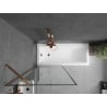 Mexen Next paroi de baignoire 1 volet 80 x 150 cm, cadre noir, or rose - 895-080-000-00-70-60