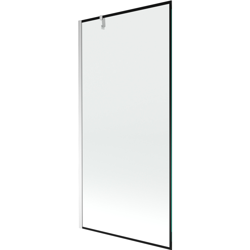 Mexen Next divisória de banheira de 1 folha 90 x 150 cm, moldura preta, cromada - 895-090-000-00-70-01