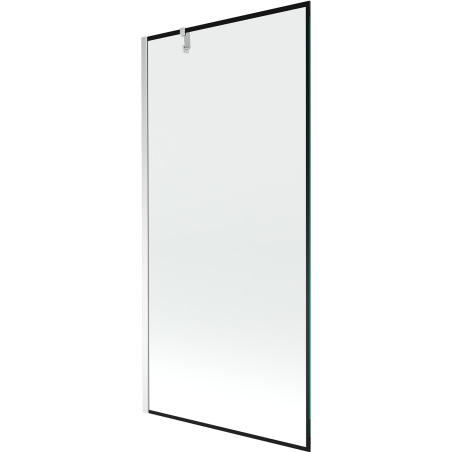 Mexen Next Badewannenabtrennung 1-flügelig 90 x 150 cm, schwarzer Rahmen, Chrom - 895-090-000-00-70-01