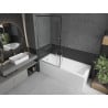 Mexen Next 1-panel bath screen 90 x 150 cm, black frame, chrome - 895-090-000-00-70-01