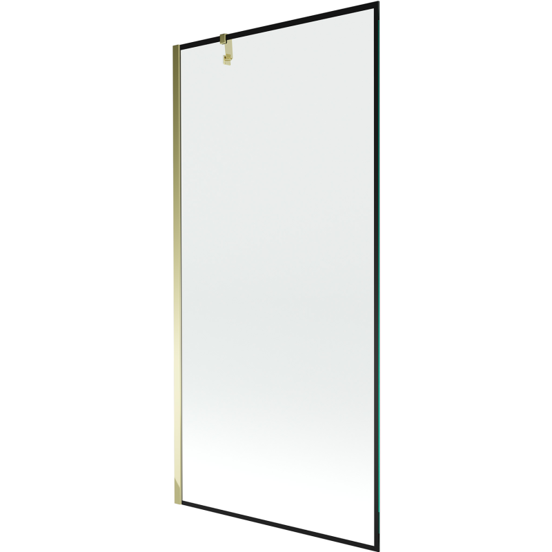 Mexen Next 1-vik dörr duschvägg 90 x 150 cm, svart ram, guld - 895-090-000-00-70-50