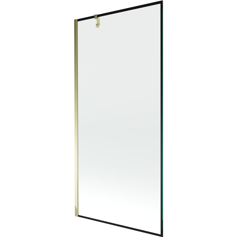 Mexen Next paravan za kadu, 1-krilni 90 x 150 cm, crni okvir, zlatni - 895-090-000-00-70-50