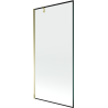 Mexen Next Badewannenabtrennung, 1-flügelig, 90 x 150 cm, schwarzer Rahmen, Gold - 895-090-000-00-70-50