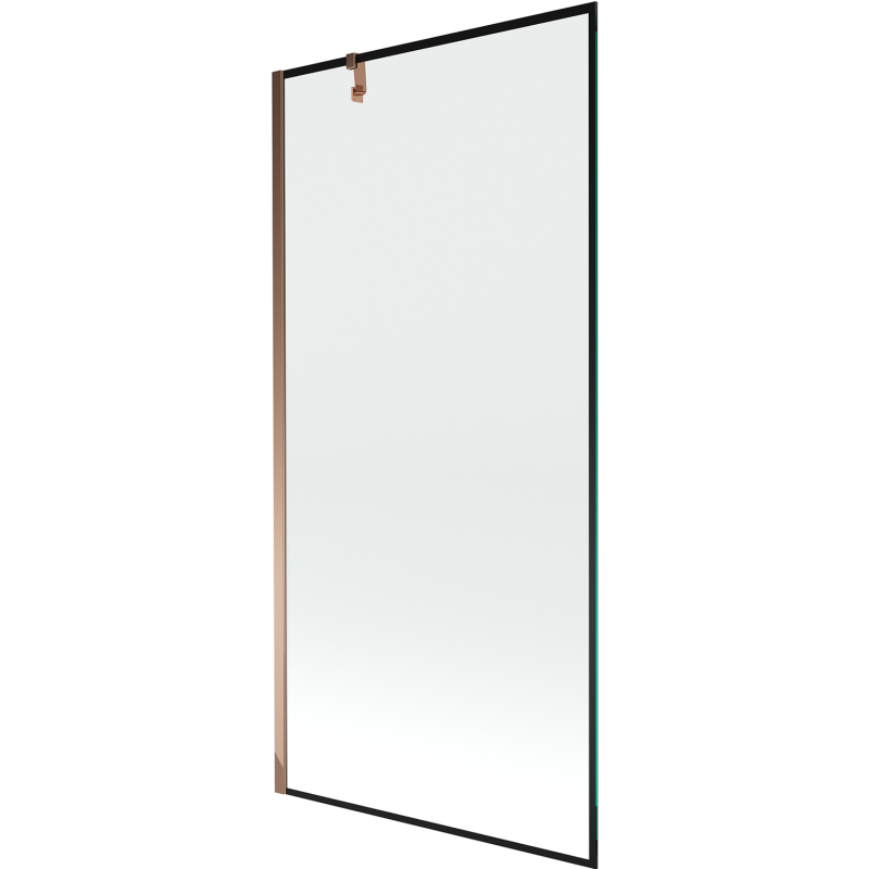 Mexen Next Badewannenabtrennung 1-flügelig 90 x 150 cm, schwarzer Rahmen, Roségold - 895-090-000-00-70-60
