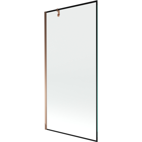 Mexen Next mampara de baño de 1 hoja 90 x 150 cm, marco negro, oro rosa - 895-090-000-00-70-60