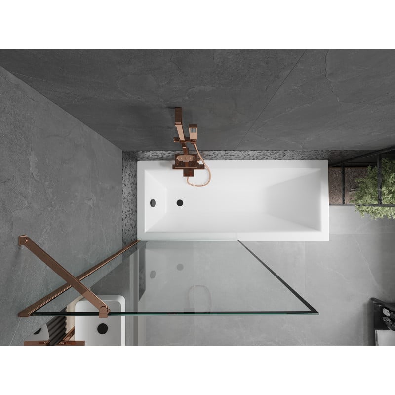 Mexen Next 1-wing shower screen 90 x 150 cm, black frame, rose gold - 895-090-000-00-70-60