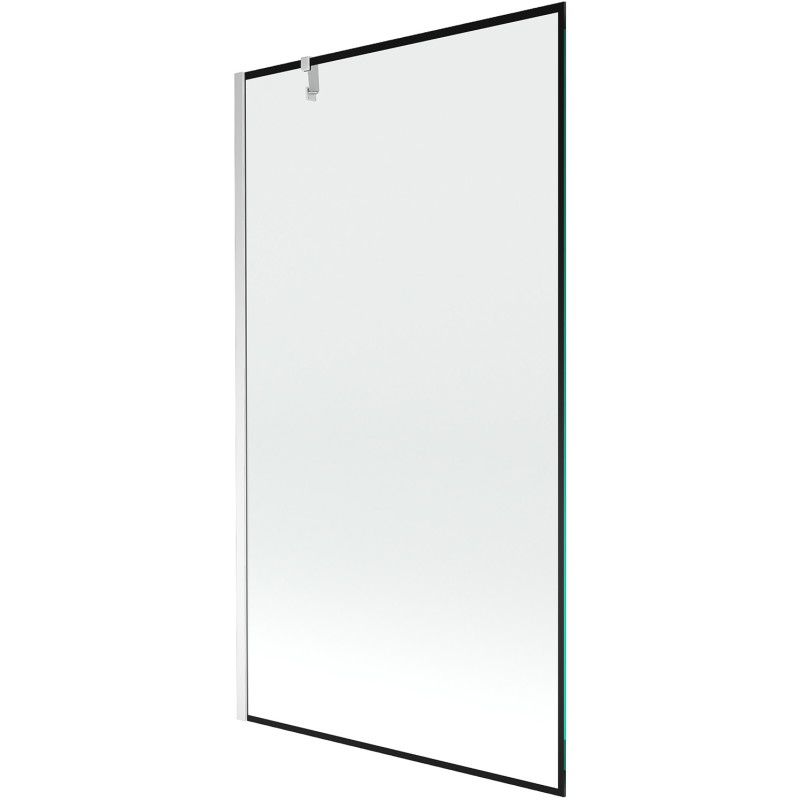 Mexen Next ühetiivaline vannitoa sirm 100 x 150 cm, must raam, kroom - 895-100-000-00-70-01