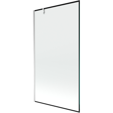 Mexen Next Duschwand für die Badewanne, 1-flügelig 100 x 150 cm, schwarzer Rahmen, Chrom - 895-100-000-00-70-01