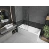 Mexen Next Duschwand für die Badewanne, 1-flügelig 100 x 150 cm, schwarzer Rahmen, Chrom - 895-100-000-00-70-01
