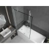 Mexen Next 1-wing shower screen 100 x 150 cm, black frame, white - 895-100-000-00-70-20