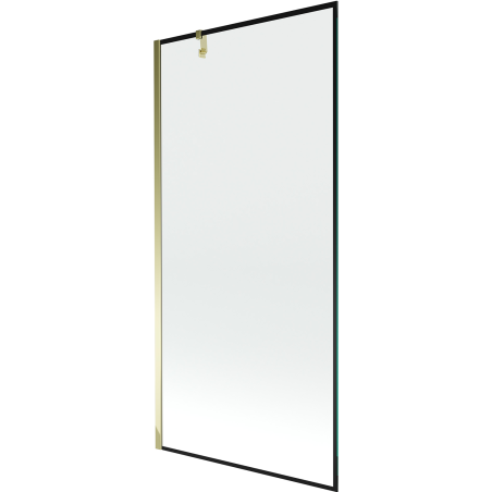 Mexen Next paroi de baignoire 1 volet 100 x 150 cm, cadre noir, doré - 895-100-000-00-70-50