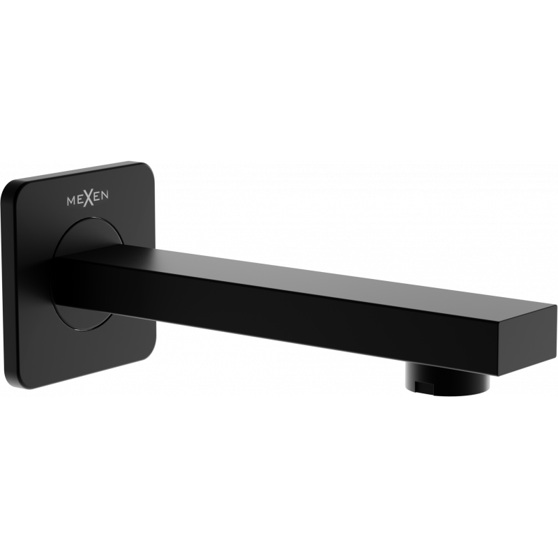 Mexen Cube wall-mounted bath spout, black - 79370-70
