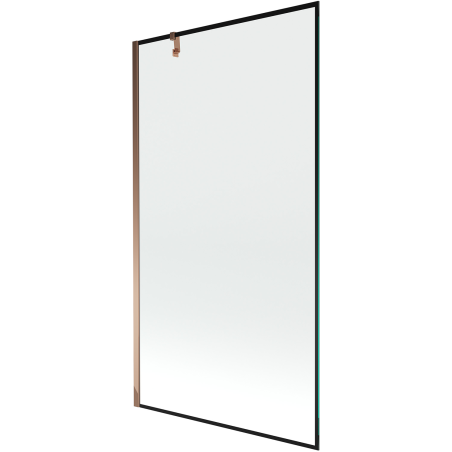 Mexen Next Badewannenfaltwand 1-flügelig 100 x 150 cm, schwarzer Rahmen, Roségold - 895-100-000-00-70-60