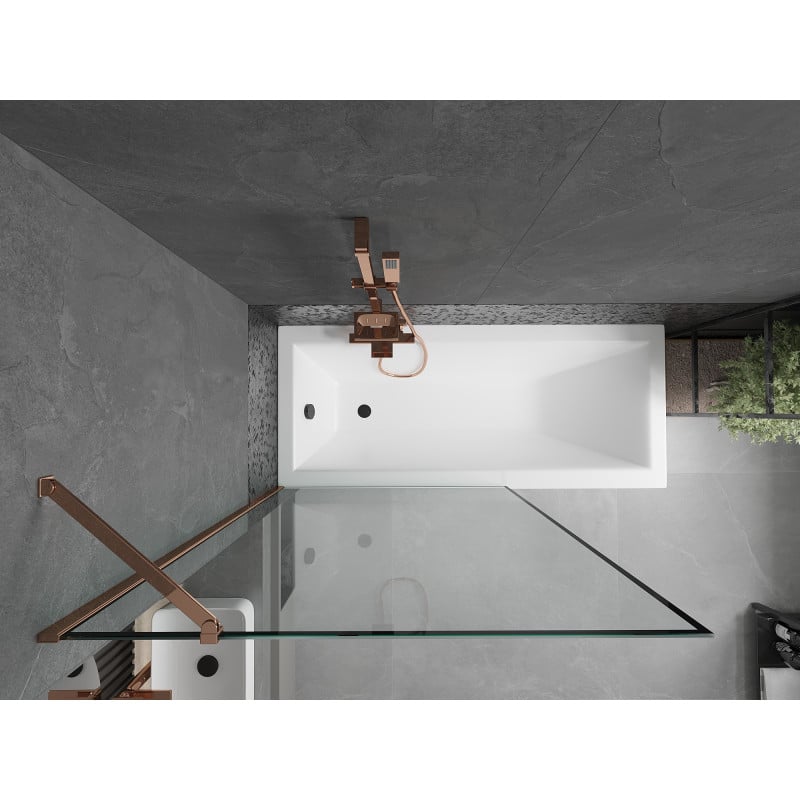Mexen Next 1-wing shower screen 100 x 150 cm, black frame, rose gold - 895-100-000-00-70-60
