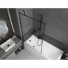 Mexen Next Badewannenabtrennung 1-flügelig 100 x 150 cm, schwarzer Rahmen, schwarz - 895-100-000-00-70-70