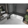 Mexen Next Badewannenabtrennung 1-flügelig 100 x 150 cm, schwarzer Rahmen, schwarz - 895-100-000-00-70-70