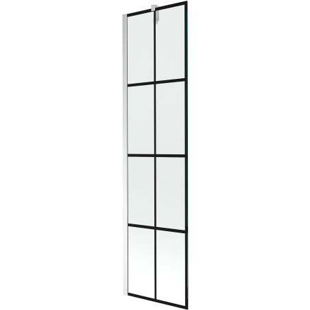 Mexen Next Duschabtrennung 1-teilig 50 x 150 cm, schwarzes Gitter, Chrom - 895-050-000-00-77-01