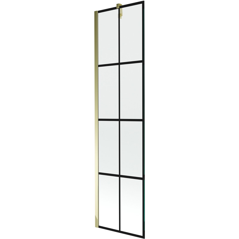 Mexen Next ühetiivaline dušiekraan 50 x 150 cm, must ruudustik, kuldne - 895-050-000-00-77-50