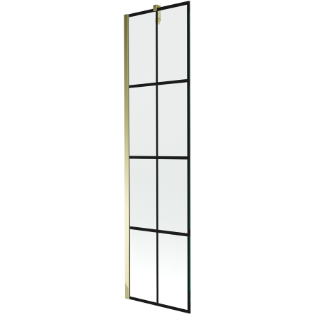 Mexen Next ühetiivaline dušiekraan 50 x 150 cm, must ruudustik, kuldne - 895-050-000-00-77-50