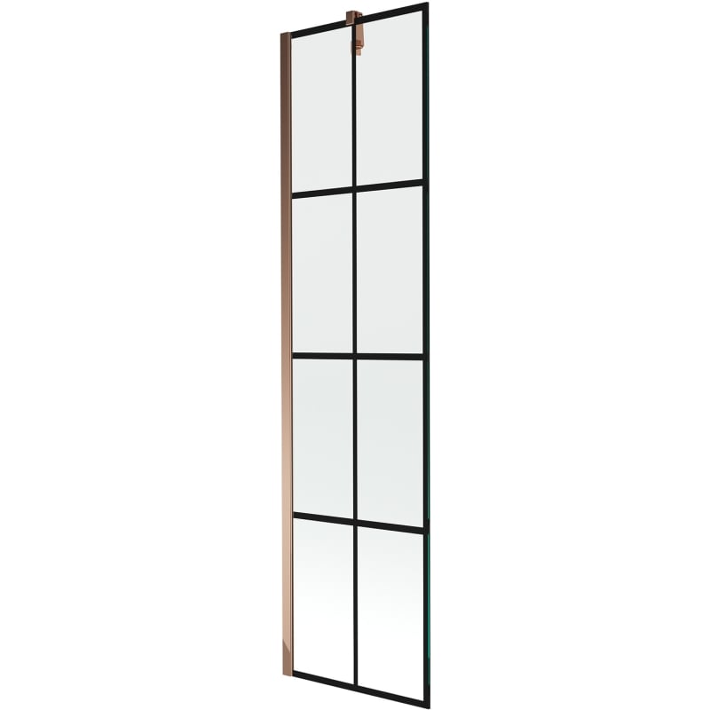 Mexen Next 1-krilni tuš paravan 50 x 150 cm, crna mreža, ružičasto zlato - 895-050-000-00-77-60