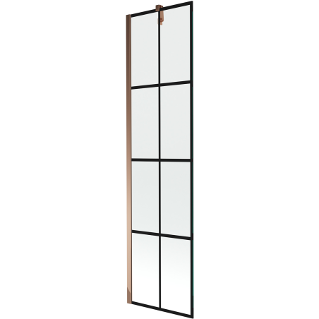 Mexen Next 1-krilni tuš paravan 50 x 150 cm, crna mreža, ružičasto zlato - 895-050-000-00-77-60