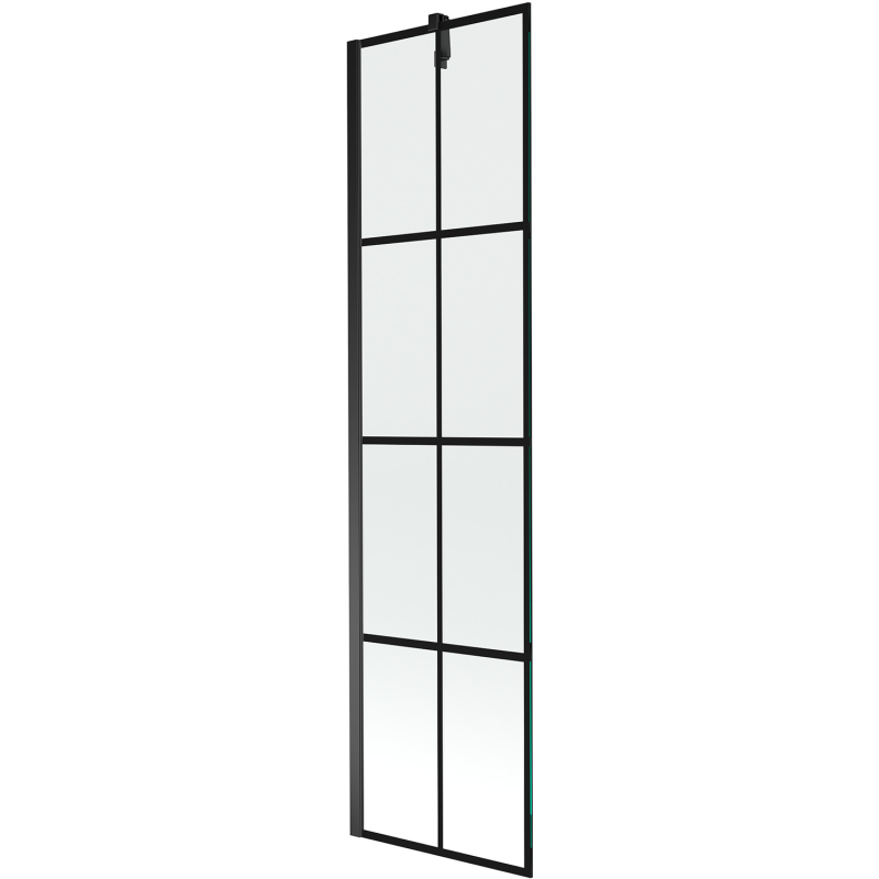 Mexen Next parawan nawannowy 1-skrzydłowy 50 x 150 cm, czarna kratka, czarny - 895-050-000-00-77-70