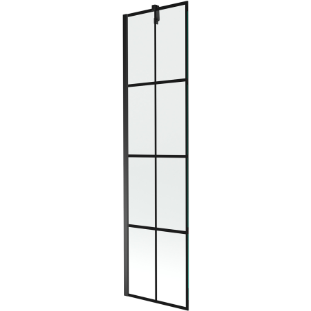 Mexen Next parawan nawannowy 1-skrzydłowy 50 x 150 cm, czarna kratka, czarny - 895-050-000-00-77-70